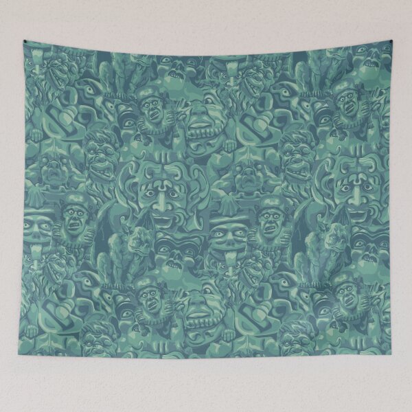 Item preview, Turquoise Gargoyles All-Over Print designed and sold by Unhinged Heather.