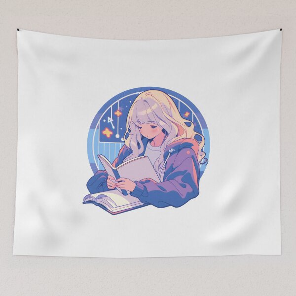 Item preview, Lofi girl the reader - Reading Cartoon Characters designed and sold by Ordinary Life Works.
