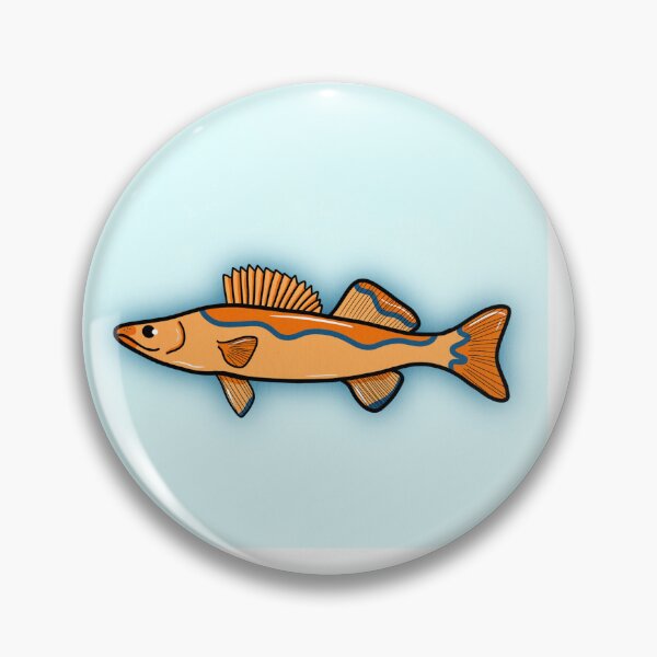 Item preview, Blue and Orange Walleye Print designed and sold by ashlynroseartt.