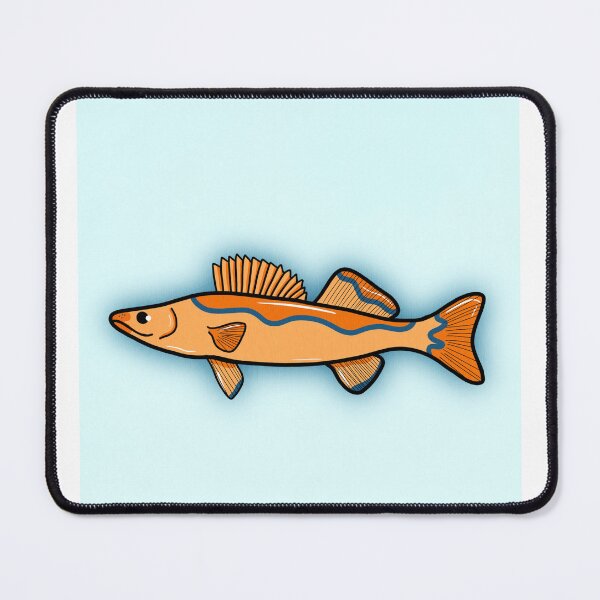 Item preview, Blue and Orange Walleye Print designed and sold by ashlynroseartt.