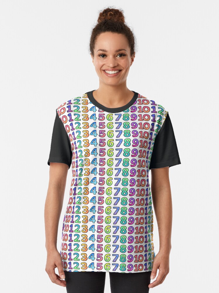 Alternate view of Rainbow Numbers Graphic T-Shirt