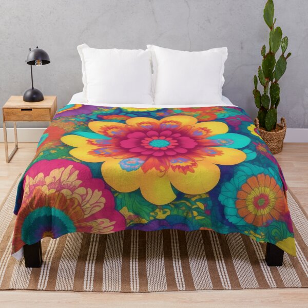 Artikelvorschau, Flower Power Buntes Blumenmuster entworfen und verkauft von druidwolfart.