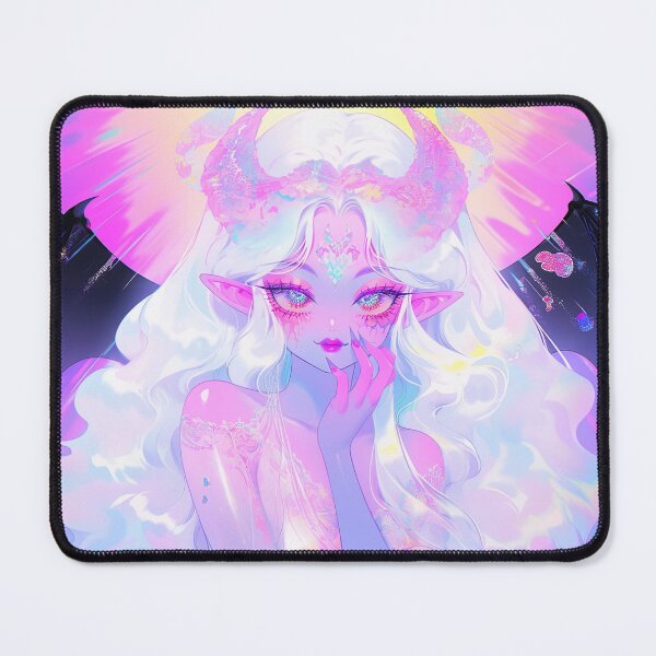 Item preview, Cute Bright Pink Winged Demon Anime Girl designed and sold by bubblegoth.