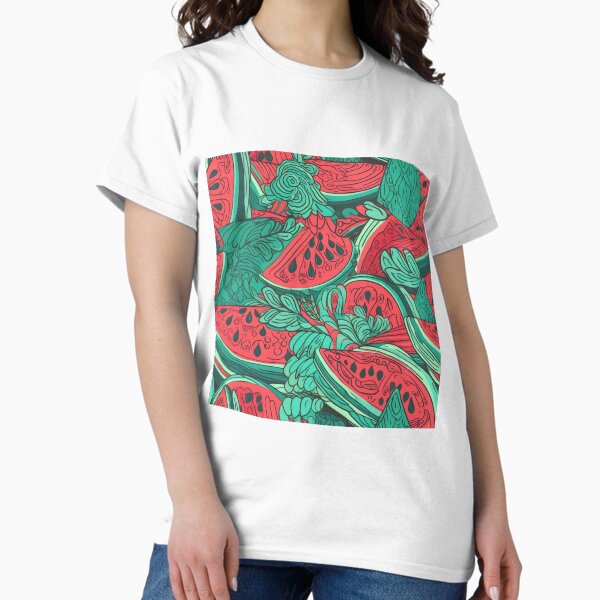 Tropic Slice: Intricate Watermelon Pattern Classic T-Shirt
