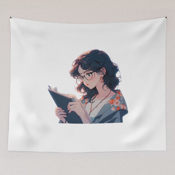 Item preview, Lofi girl the reader - Reading Cartoon Characters designed and sold by Ordinary Life Works.