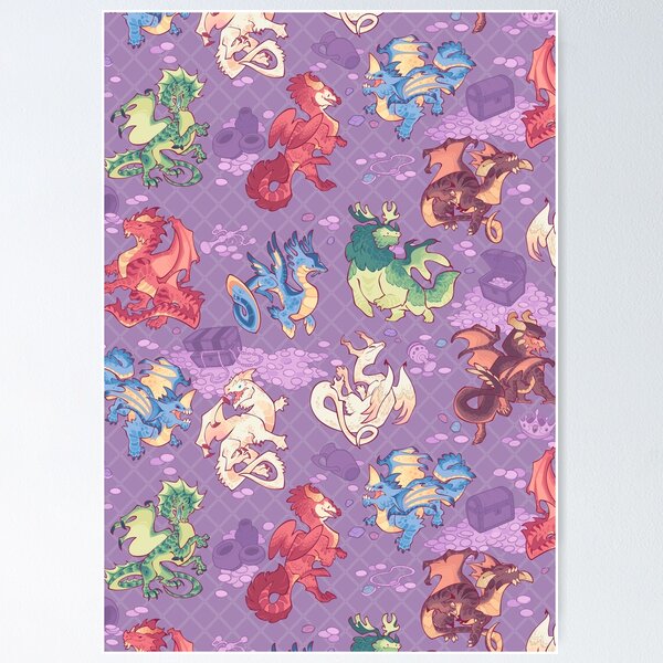 Item preview, Chromatic dragons in purple designed and sold by Colordrilos.