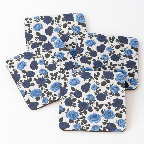 Item preview, Navy and baby blue roses designed and sold by lori189.