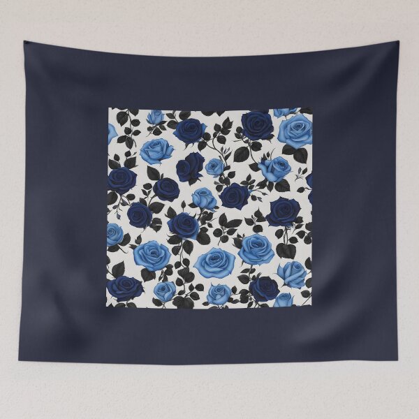 Item preview, Navy and baby blue roses designed and sold by lori189.