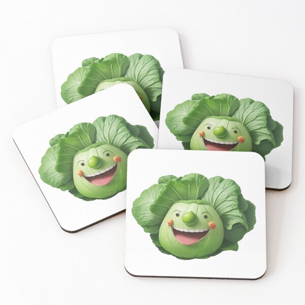Item preview, sticker of cabbage with smile face designed and sold by Royalsticker.
