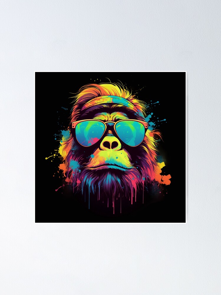 Colour Monkey With Sunglasses