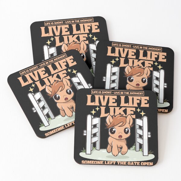 Item preview, Live Life Like Someone Left the Gate Open Cute Kawaii Horse designed and sold by LOT7Clothing.