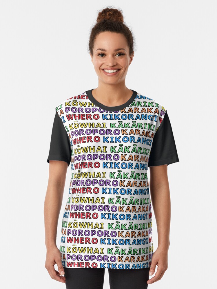 Alternate view of Te Reo Maori - Colours Graphic T-Shirt