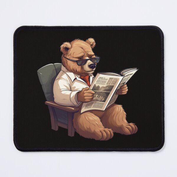 Item preview, Copy of Bear reading paper (white background) designed and sold by Tabuku.