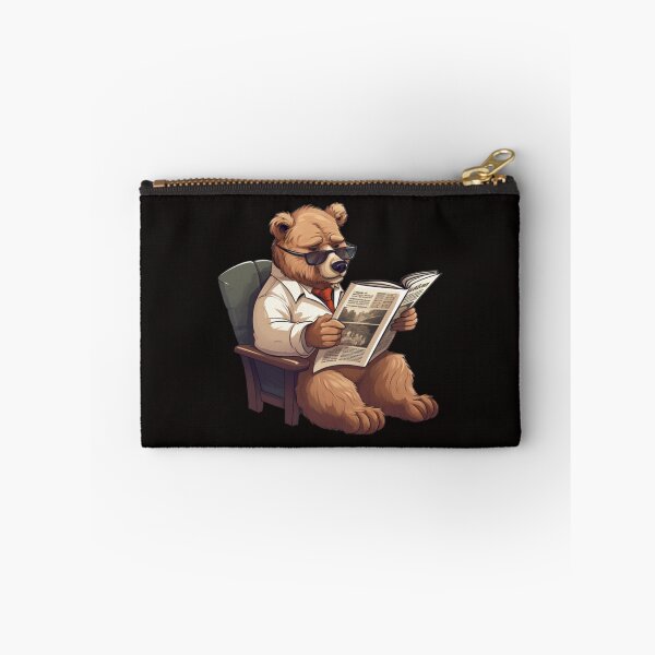 Item preview, Copy of Bear reading paper (white background) designed and sold by Tabuku.