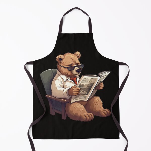 Item preview, Copy of Bear reading paper (white background) designed and sold by Tabuku.