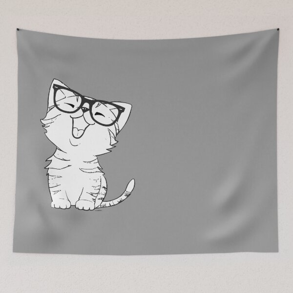Artikelvorschau, Glückliche Katze mit Brille entworfen und verkauft von KGoPrintables.