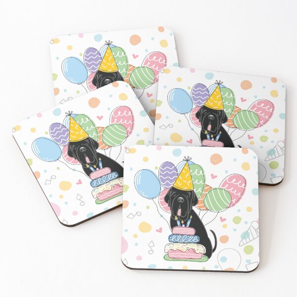 Item preview, Black Neapolitan Mastiff Neo Dog Birthday Party designed and sold by Lulupainting.
