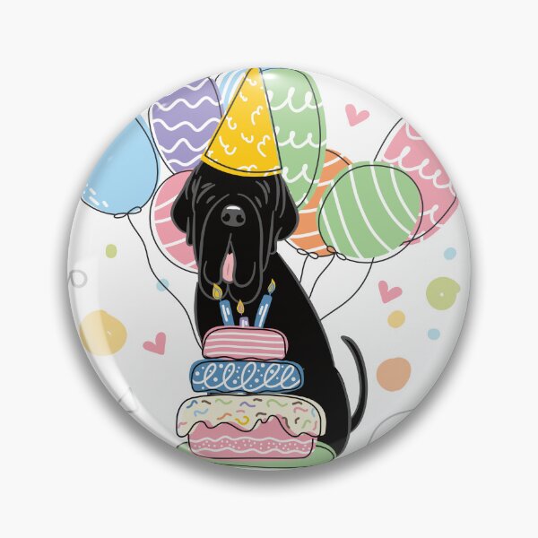 Item preview, Black Neapolitan Mastiff Neo Dog Birthday Party designed and sold by Lulupainting.