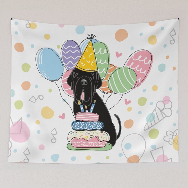 Item preview, Black Neapolitan Mastiff Neo Dog Birthday Party designed and sold by Lulupainting.