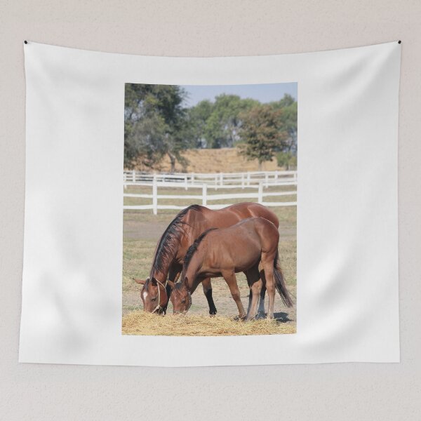 Item preview, mare and foal eating hay designed and sold by goceris.
