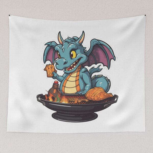 Item preview, Dragon BBQ (white background) designed and sold by Tabuku.