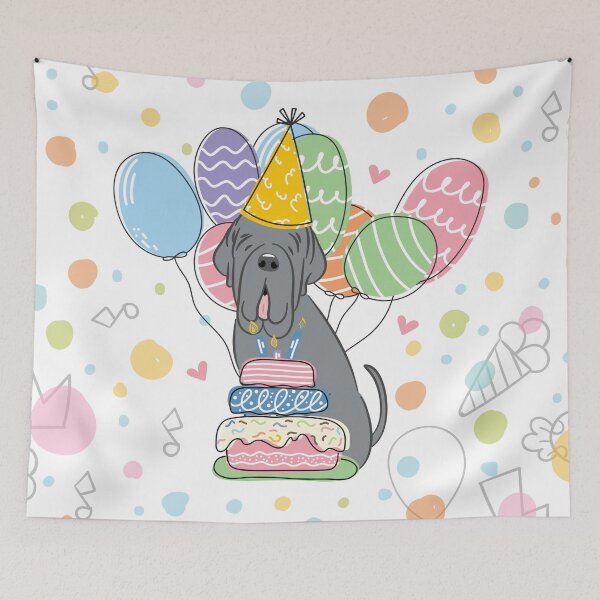 Item preview, Blue Neapolitan Mastiff Neo Dog Birthday Party designed and sold by Lulupainting.