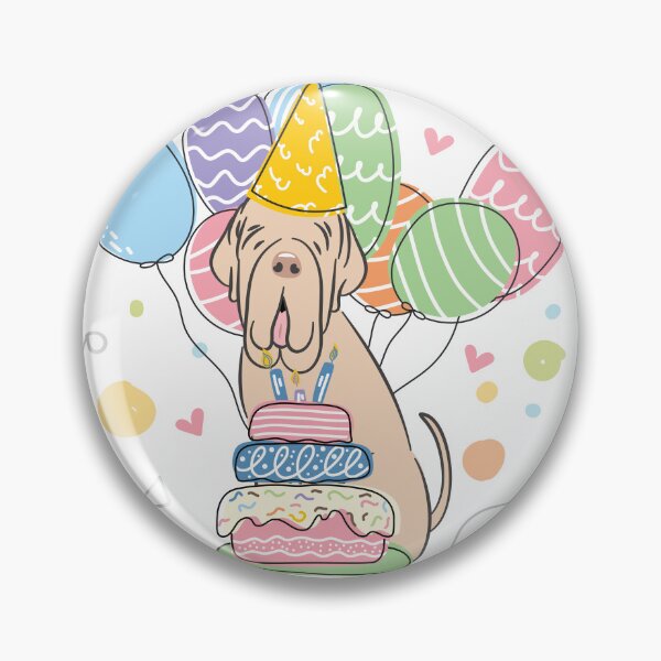 Item preview, Tawny Cream Neapolitan Mastiff Neo Dog Birthday Party designed and sold by Lulupainting.