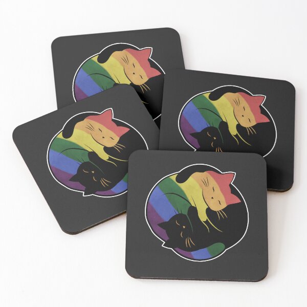Item preview, Rainbow Cat Yin Yang LGBT Gay Pride Flag designed and sold by Clara Hollins.