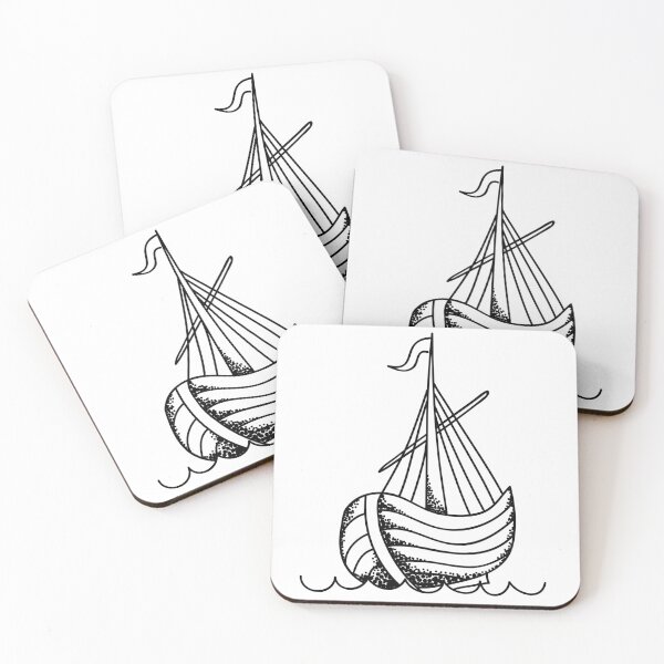 Item preview, Minimalistic boat logo tee designed and sold by NOON tee gallery.
