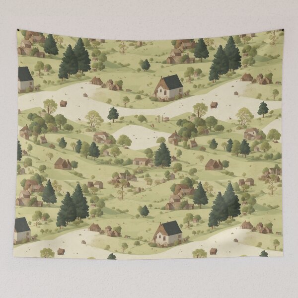 Item preview, Countryside pattern, rustic landscapes designed and sold by CoolPixels.