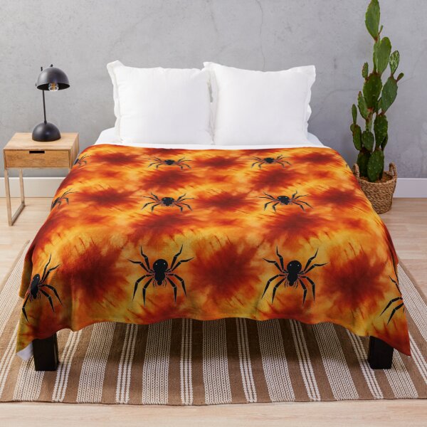 Item preview, Black Spider on Orange Tie Dye Background designed and sold by holistech.