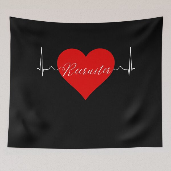 Item preview, Recruiter Job Heartbeat ECG Heart Love Recruiting designed and sold by Recruiter-Love.