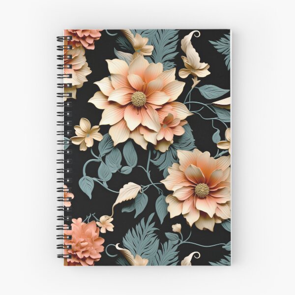 Item preview, Vintage 3D Flower Art on Black designed and sold by SmallDesignBarn.