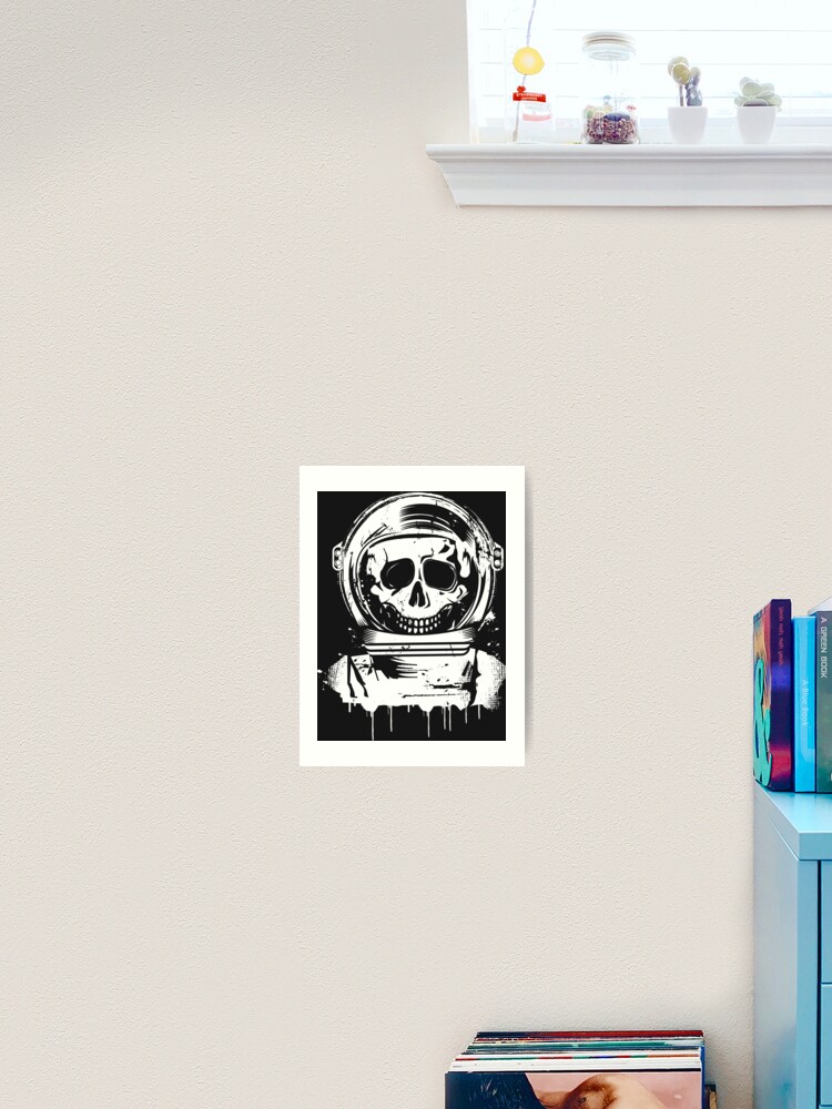 Skull Astronaut Graffiti Stencil Art Board Print by Kisho