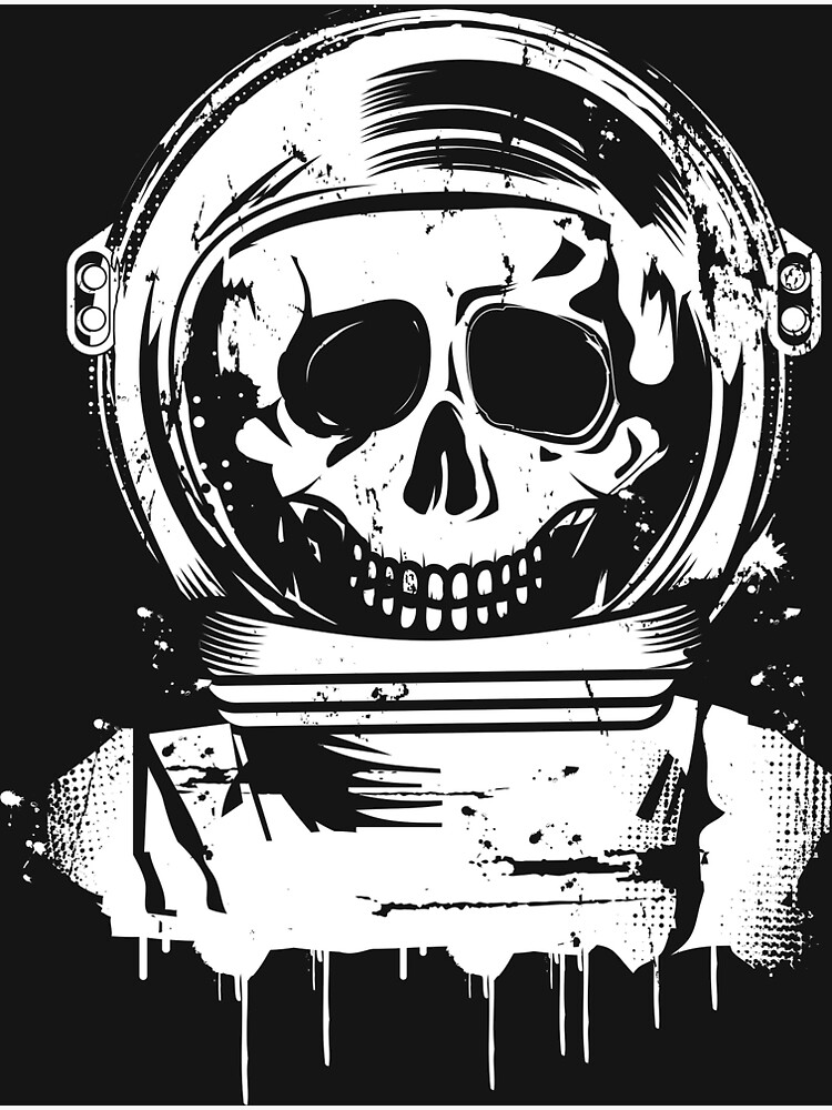 Skull Astronaut Graffiti Stencil Art Board Print by Kisho