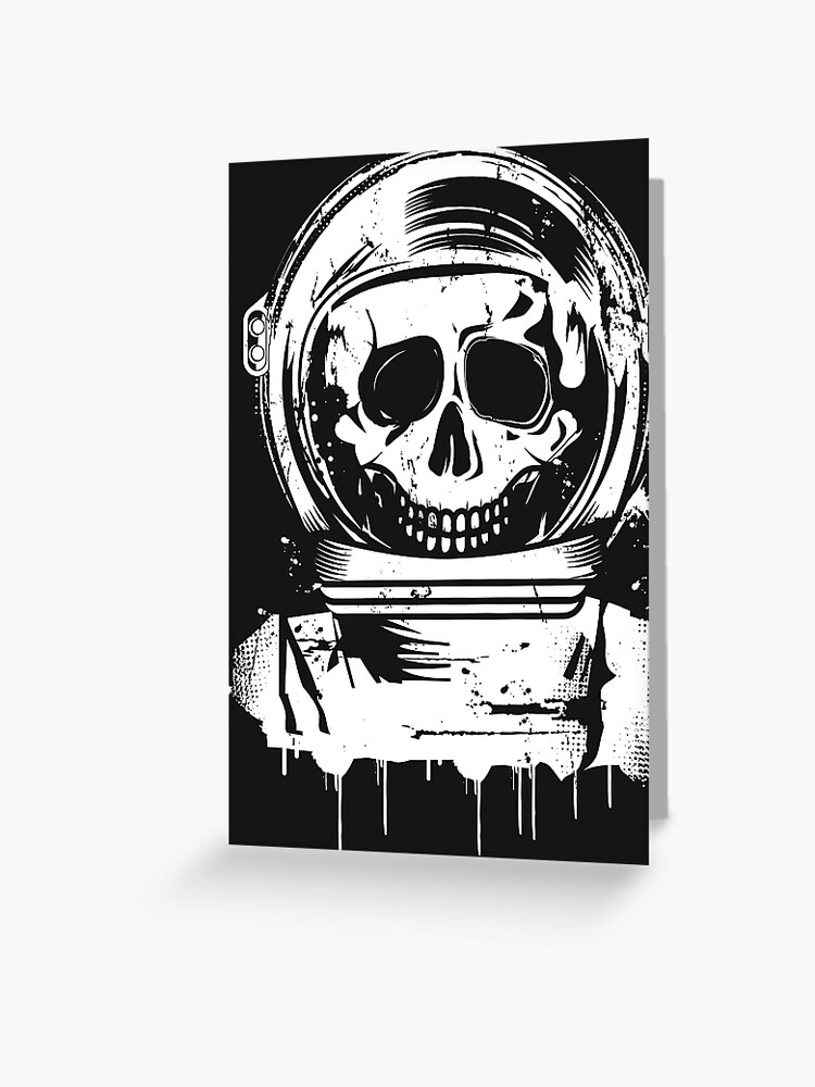 Skull Astronaut Graffiti Stencil Art Board Print by Kisho