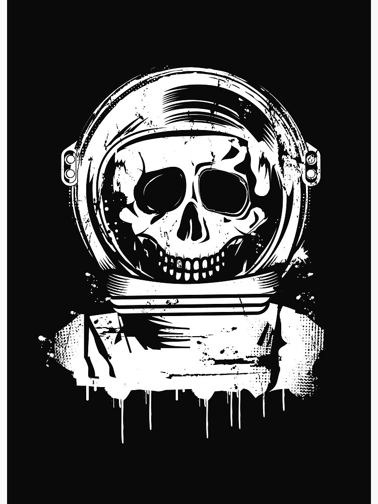 Skull Astronaut Graffiti Stencil Art Board Print by Kisho