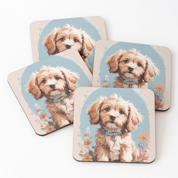 Item preview, Cute Cavoodle, Boho, Flower, Begie, Illustration designed and sold by WycWycCo.