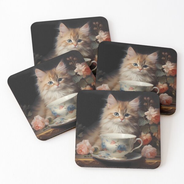 Item preview, Rococo Whimsy: Cat and Teacup Elegance designed and sold by DeenaDee.