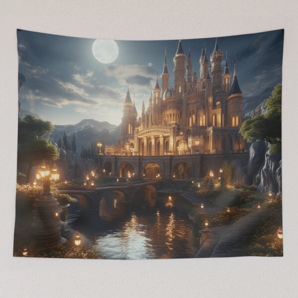 Item preview, Fantasy Castle Scene Art Piece designed and sold by Finalcutimaging.