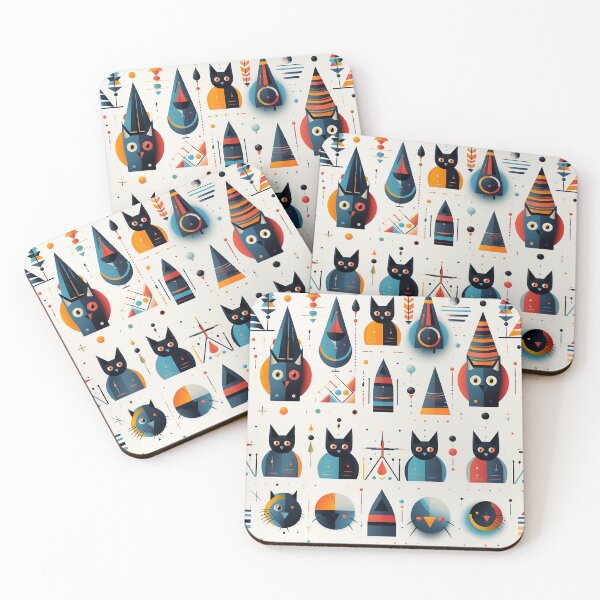 Item preview, Geometric cat pattern5, Seamless designed and sold by zerocrystal.