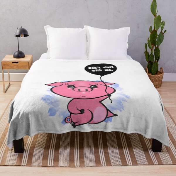 Item preview, A pink pig said " don't start with me "   designed and sold by Shirley cute art .