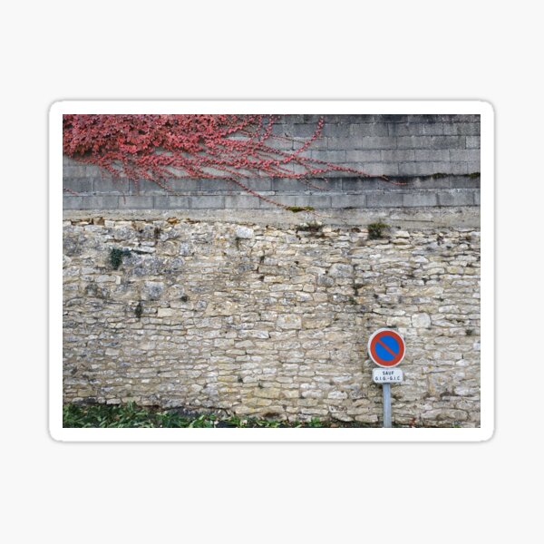 Red Leaves Climbing on Grey Wall Sticker