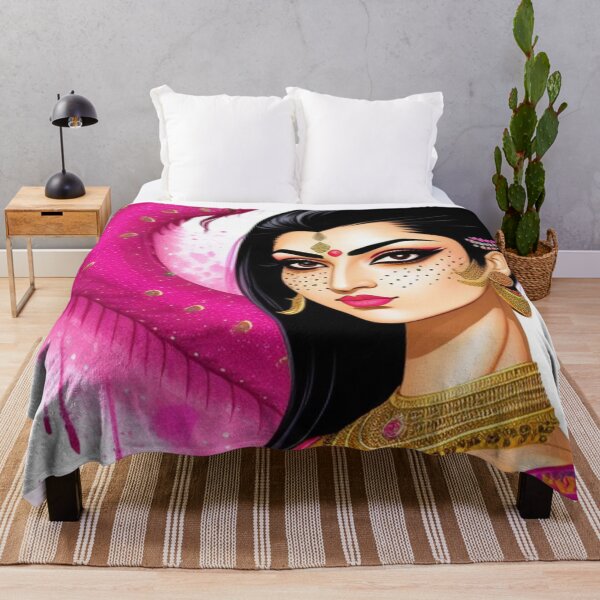 Item preview, Indian girl gold and pink designed and sold by Roxburylane.