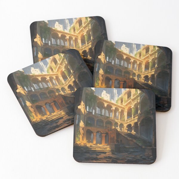 Item preview, Ancient Building Illuminated by Digital Twilight designed and sold by oanaunciuleanu.