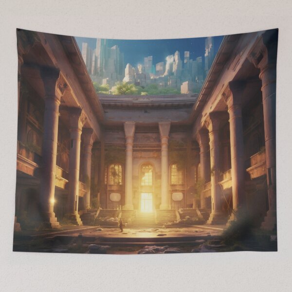 Item preview, Ancient Building Illuminated by Digital Twilight designed and sold by oanaunciuleanu.