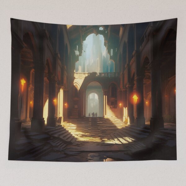 Item preview, Ancient Building Illuminated by Digital Twilight designed and sold by oanaunciuleanu.