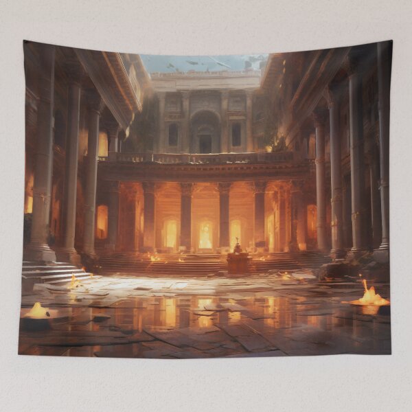 Item preview, Ancient Building Illuminated by Digital Twilight designed and sold by oanaunciuleanu.