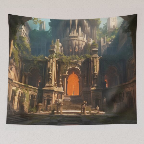 Item preview, Ancient Building Illuminated by Digital Twilight designed and sold by oanaunciuleanu.