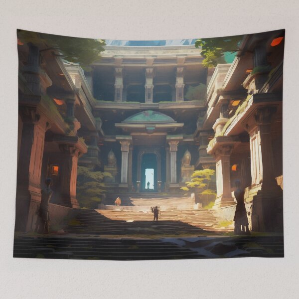 Item preview, Ancient Building Illuminated by Digital Twilight designed and sold by oanaunciuleanu.